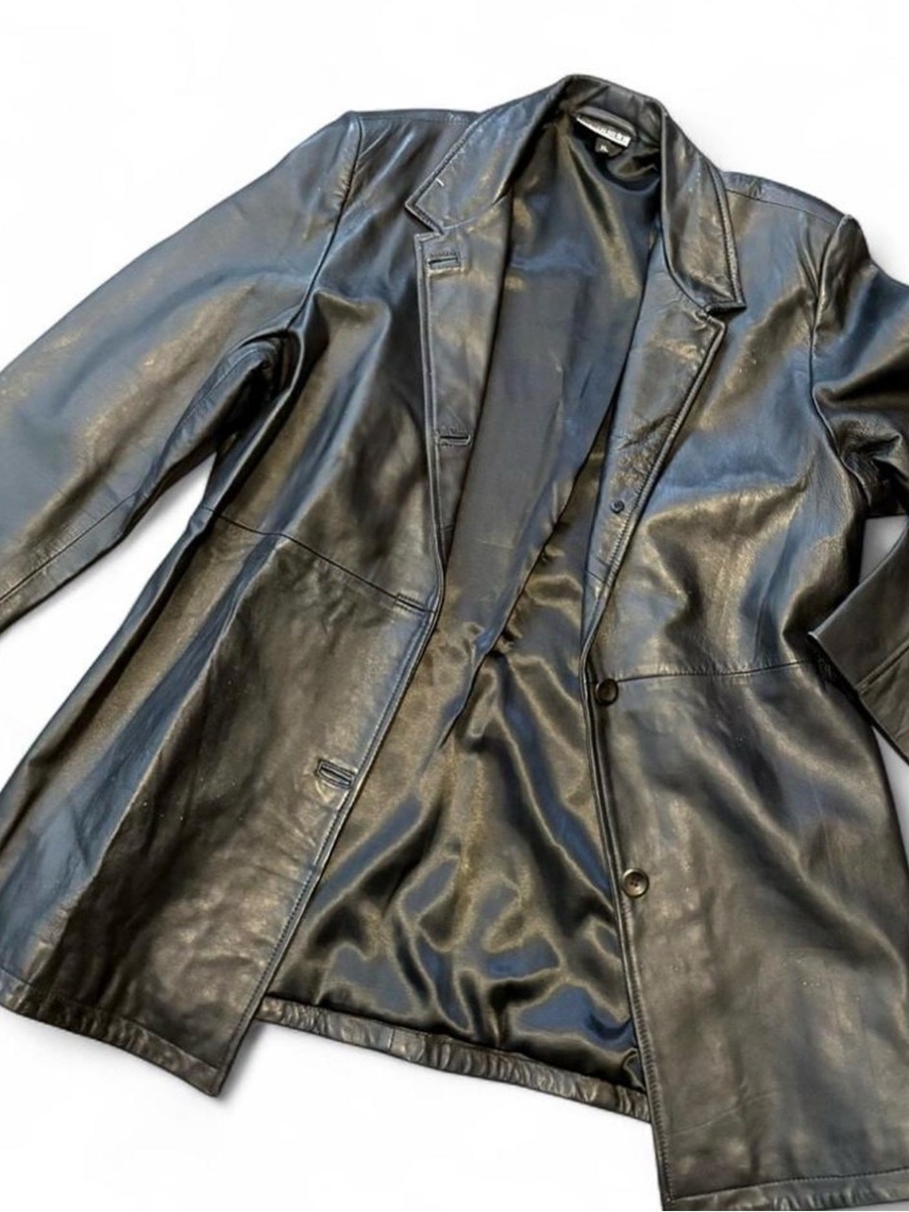 Black Leather Blazer Jacket